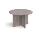 Arrow head leg circular meeting table 1200mm - grey oak