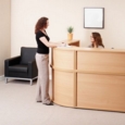 Denver reception straight base unit 1200mm x 800mm - beech