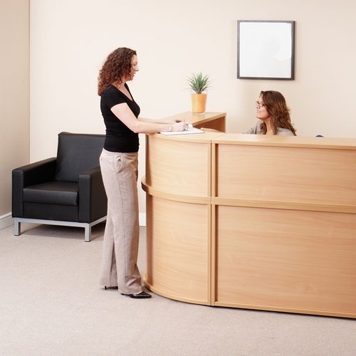 Denver reception straight base unit 1200mm x 800mm - beech