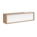 Denver reception straight top unit 1600mm - beech with white panels