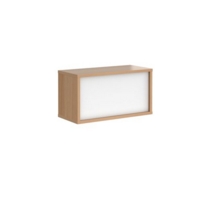 Denver reception straight top unit 800mm - beech with white panels