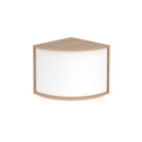 Denver reception 90 corner base unit 800mm - beech with white panels