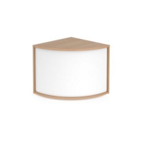 Denver reception 90 corner base unit 800mm - beech with white panels
