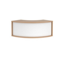 Denver reception 90 corner top unit 800mm - beech with white panels