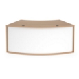 Denver reception 45 curved base unit 1800mm - beech with white panels