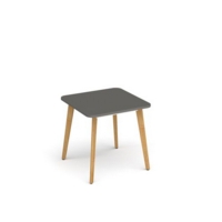Saxon square worktable with 4 oak legs 800mm - onyx grey