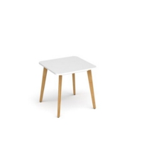 Saxon square worktable with 4 oak legs 800mm - white
