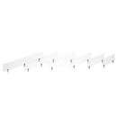 Desktop clear acrylic screen topper with silver brackets 1200mm wide