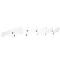 Desktop clear acrylic screen topper with black brackets 1400mm wide