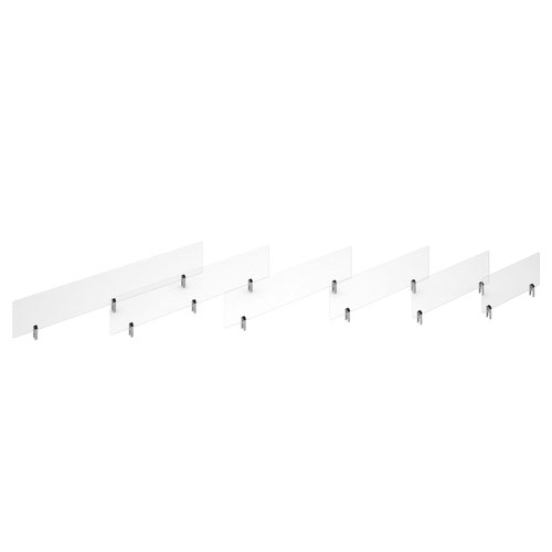 Desktop clear acrylic screen topper with black brackets 1400mm wide
