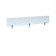 Desktop clear acrylic screen topper with silver brackets 1800mm wide