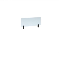 Desktop clear acrylic screen topper with black brackets 800mm wide