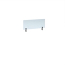 Desktop clear acrylic screen topper with silver brackets 800mm wide