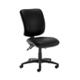 Senza high back operator chair with no arms - Nero Black vinyl