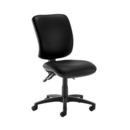 Senza high back operator chair with no arms - Nero Black vinyl