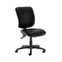 Senza high back operator chair with no arms - Nero Black vinyl