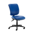 Senza high back operator chair with no arms - Ocean Blue vinyl