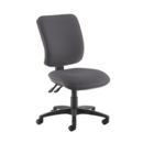 Senza high back operator chair with no arms - Blizzard Grey