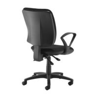 Senza high back operator chair with fixed arms - black