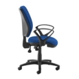 Senza high back operator chair with fixed arms - blue