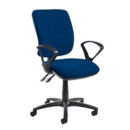 Senza high back operator chair with fixed arms - Curacao Blue