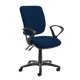 Senza high back operator chair with fixed arms - Costa Blue