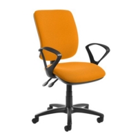 Senza high back operator chair with fixed arms - Solano Yellow