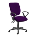 Senza high back operator chair with fixed arms - Tarot Purple