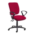 Senza high back operator chair with fixed arms - Diablo Pink