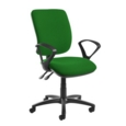 Senza high back operator chair with fixed arms - Lombok Green