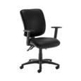 Senza high back operator chair with adjustable arms - Nero Black vinyl