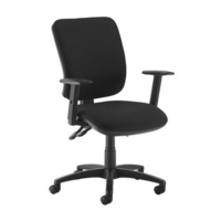 Senza high back operator chair with adjustable arms - black