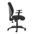 Senza high back operator chair with adjustable arms - black