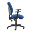 Senza high back operator chair with adjustable arms - blue