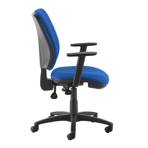 Senza high back operator chair with adjustable arms - blue