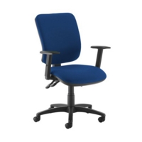Senza high back operator chair with adjustable arms - Curacao Blue