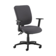 Senza high back operator chair with adjustable arms - Blizzard Grey