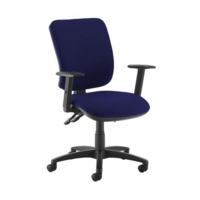 Senza high back operator chair with adjustable arms - Ocean Blue