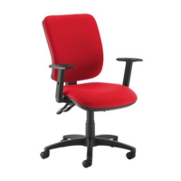 Senza high back operator chair with adjustable arms - Belize Red