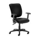 Senza high back operator chair with folding arms - Nero Black vinyl