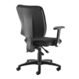 Senza high back operator chair with folding arms - black