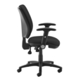 Senza high back operator chair with folding arms - black