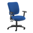Senza high back operator chair with folding arms - blue