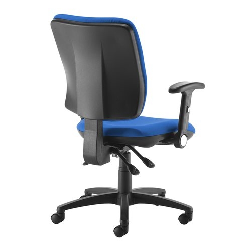 Senza high back operator chair with folding arms - blue