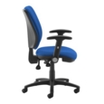 Senza high back operator chair with folding arms - blue