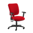 Senza high back operator chair with folding arms - Panama Red