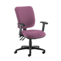Senza high back operator chair with folding arms - Bridgetown Purple