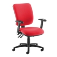 Senza high back operator chair with folding arms - Belize Red
