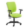 Senza high back operator chair with folding arms - Madura Green