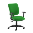Senza high back operator chair with folding arms - Lombok Green